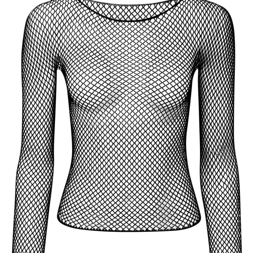 Killstar Hellrazor Fishnet Top Long Sleeve Black - Picture 2 of 3